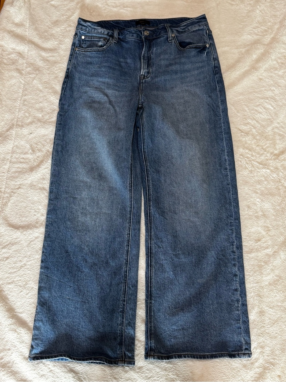 Quince Comfort Stretch High Rise Relaxed Straight Jeans Womens 32 Blue Organic - Picture 4 of 13